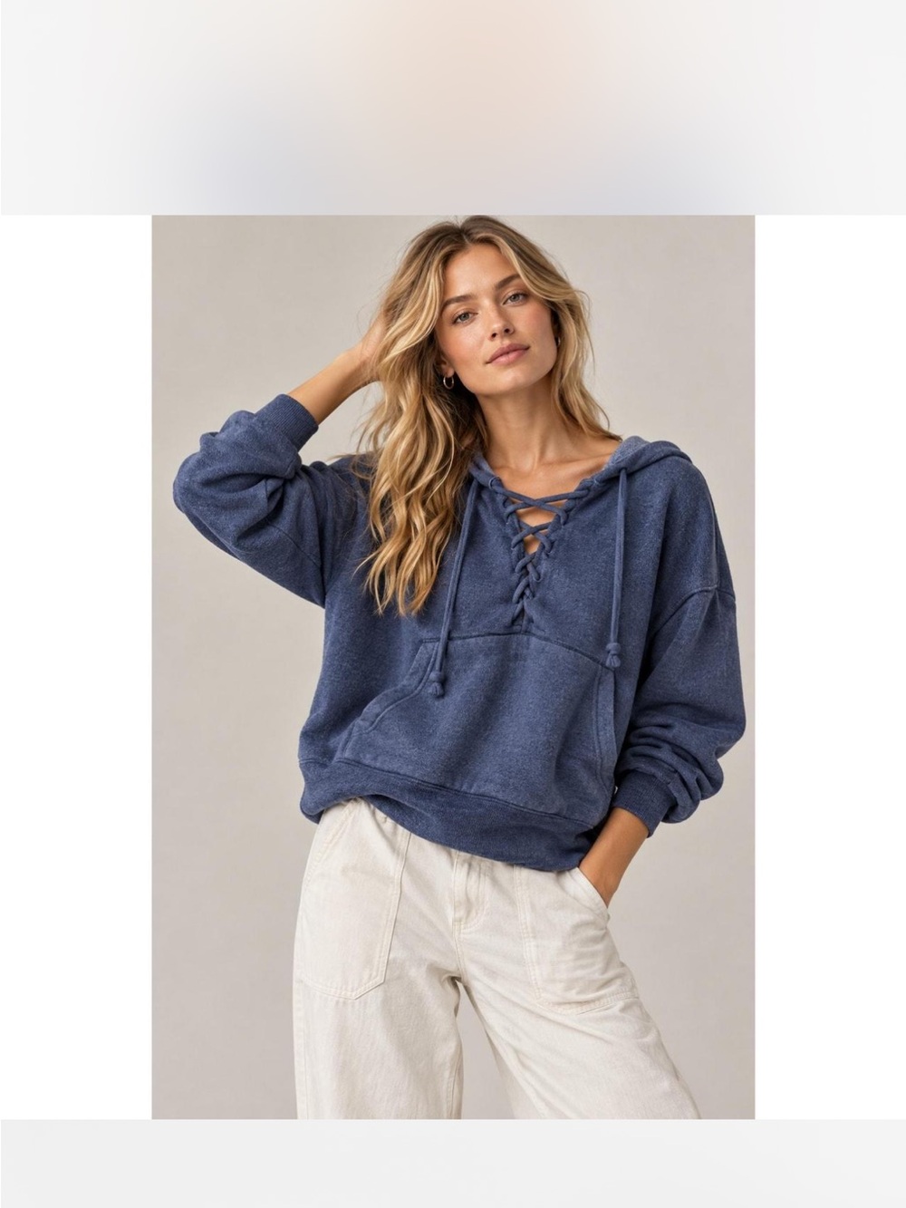 Free people Movement Believer" Lace-Up Fleece Hoodie